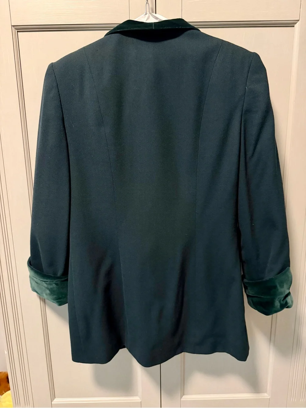 Vintage Christian Dior Green Velvet-Trim Women's Blazer Jacket